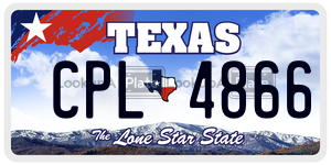 CPL4866 license plate in Texas