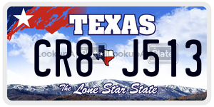 CR8J513 license plate in Texas