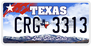 CRG3313 license plate in Texas