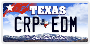CRPEDM license plate in Texas