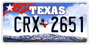 CRX2651 license plate in Texas