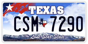 CSM7290 license plate in Texas