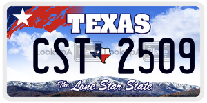 CST2509 license plate in Texas