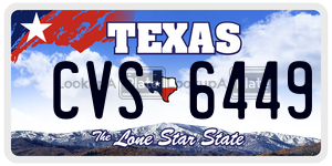 CVS6449 license plate in Texas