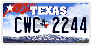 CWC2244 license plate in Texas