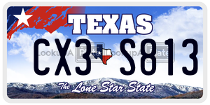 CX3S813 license plate in Texas