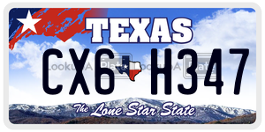 CX6H347 license plate in Texas