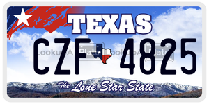 CZF4825 license plate in Texas