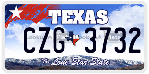 CZG3732 license plate in Texas