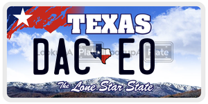 DACEO license plate in Texas