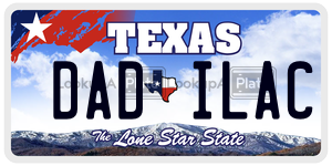 DADILAC license plate in Texas