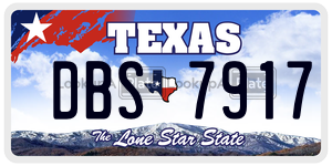 DBS7917  license plate in TX