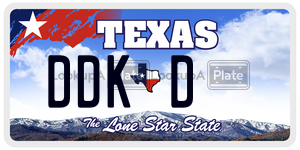 DDKD license plate in Texas