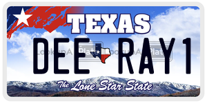 DEERAY1 license plate in Texas