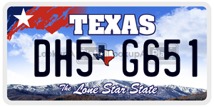 DH5G651  license plate in TX