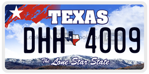 DHH4009 license plate in Texas