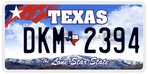 DKM2394 license plate in Texas