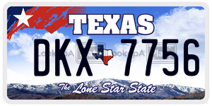 DKX7756 license plate in Texas