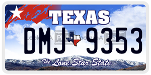 DMJ9353 license plate in Texas