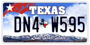DN4W595  license plate in TX