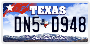 DN5D948 license plate in Texas