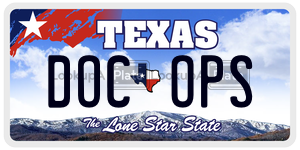 DOCOPS license plate in Texas