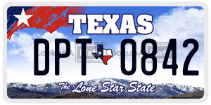 DPT0842 license plate in Texas