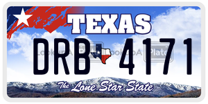 DRB4171 license plate in Texas