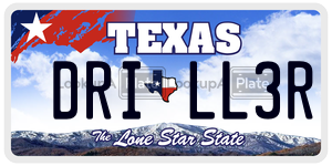 DRILL3R  license plate in TX