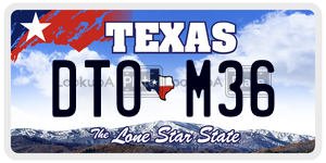 DTOM36 license plate in Texas