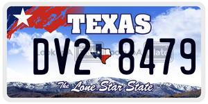 DV28479 license plate in Texas