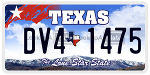 DV41475 license plate in Texas