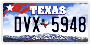 DVX5948 license plate in Texas