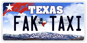 FAKTAXI license plate in Texas