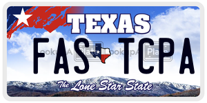 FASTCPA license plate in Texas