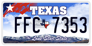FFC7353 license plate in Texas