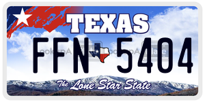 FFN5404 license plate in Texas