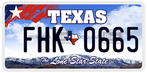 FHK0665 license plate in Texas