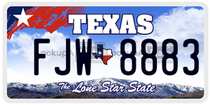 FJW8883 license plate in Texas