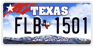 FLB1501  license plate in TX