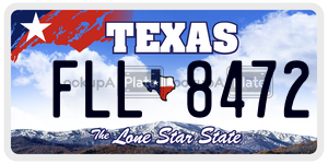 FLL8472  license plate in TX