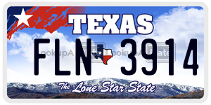 FLN3914 license plate in Texas
