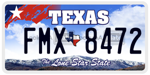 FMX8472 license plate in Texas