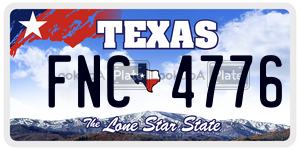 FNC4776 license plate in Texas