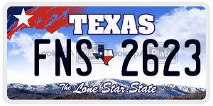 FNS2623 license plate in Texas