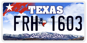 FRH1603 license plate in Texas