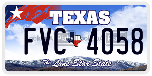 FVC4058 license plate in Texas