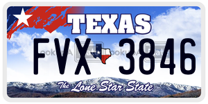 FVX3846 license plate in Texas