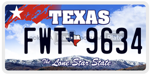 FWT9634  license plate in TX