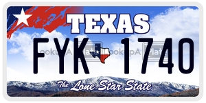 FYK1740 license plate in Texas